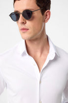 Antioch-Beyaz Slim Fit Erkek Gömlek-Gömlek-4-Milagron.com