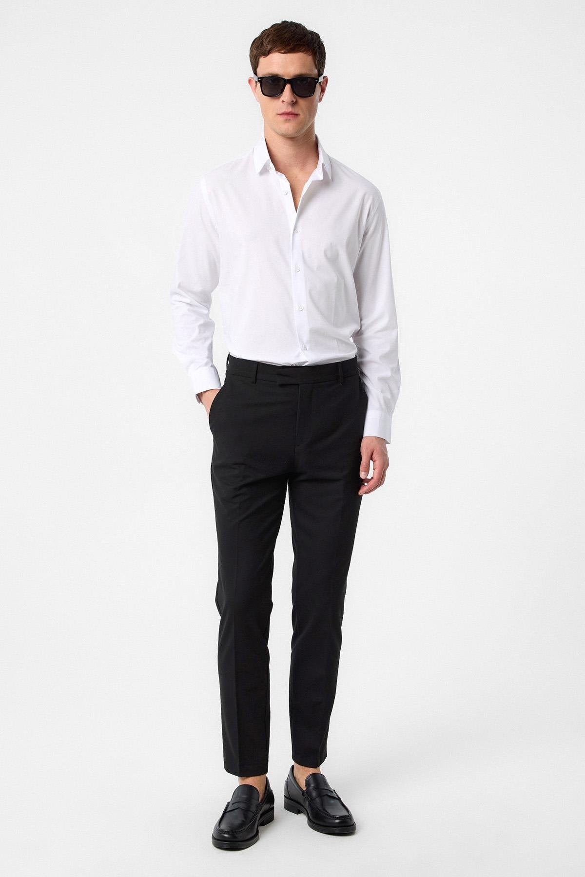 Antioch-Beyaz Slim Fit Erkek Gömlek-Gömlek-7-Milagron.com