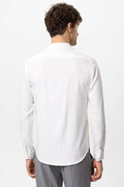 Antioch-Beyaz Slim Fit Erkek Uzun Kollu Geniş Yaka Gömlek-Gömlek-6-Milagron.com