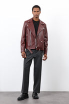 Antioch-Bordo 100% Deri Biker Ceket-Ceket-2-Milagron.com