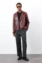 Antioch-Bordo 100% Deri Biker Ceket-Ceket-4-Milagron.com