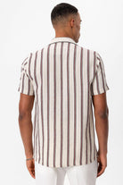 Antioch-Bordo Apaş Yaka Çizgili Erkek Gömlek-Gömlek-6-Milagron.com