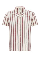 Antioch-Bordo Apaş Yaka Çizgili Erkek Gömlek-Gömlek-7-Milagron.com