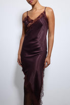 Antioch-Bordo Asimetrik Dantel Elbise-Elbise-4-Milagron.com