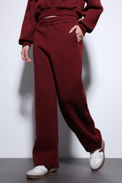 Antioch-Bordo Basic Ayarlanabilir Paça Kadın Eşofman Altı-Eşofman-2-Milagron.com