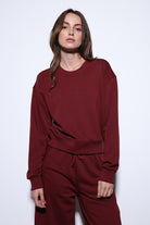 Antioch-Antioch Bordo Basic Kadın Sweatshirt-Sweatshirt-1-Milagron.com
