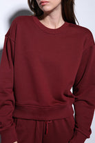 Antioch-Antioch Bordo Basic Kadın Sweatshirt-Sweatshirt-3-Milagron.com