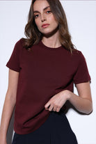 Antioch Bordo Basic Kadın T-Shirt