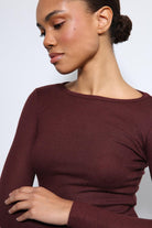 Antioch-Bordo Basic Uzun Kollu T Shirt-T-Shirt-4-Milagron.com