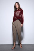 Antioch-Antioch Bordo çizgili Triko Kazak-Kazak-3-Milagron.com