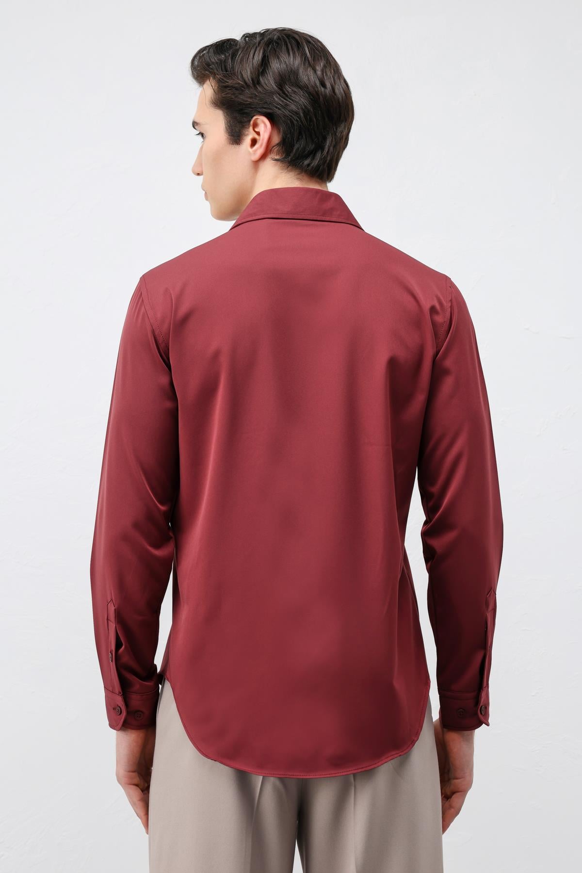 Antioch Bordo Comfort Slim Erkek Gömlek