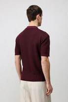 Antioch Bordo Comfort Slim Fermuarlı Erkek Triko T-Shirt
