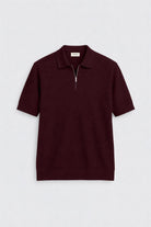 Antioch Bordo Comfort Slim Fermuarlı Erkek Triko T-Shirt