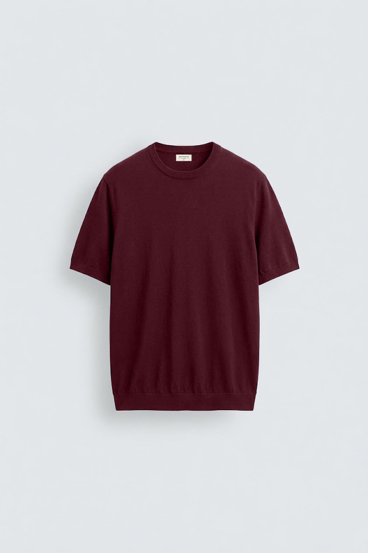 Antioch Bordo Comfort Slim Triko T-Shirt