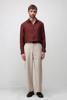 Antioch Bordo Crinkled Relax Fit Erkek Gömlek