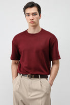 Antioch Bordo Crop Fit Erkek T-Shirt