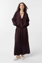 Antioch-Bordo Dik Yaka İnce Kadın Bomber Ceket-Ceket-2-Milagron.com