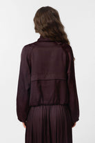 Antioch-Bordo Dik Yaka İnce Kadın Bomber Ceket-Ceket-4-Milagron.com