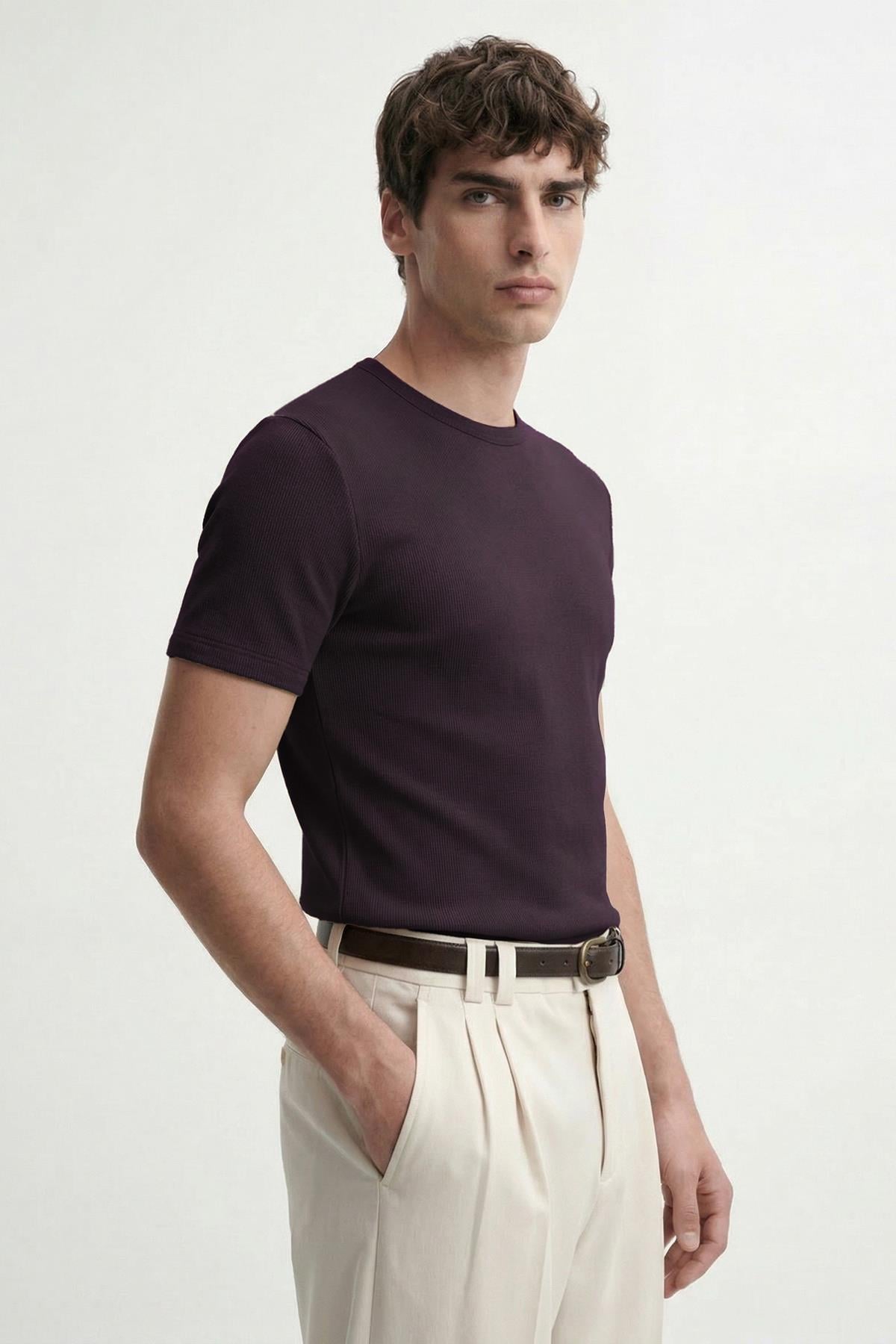 Antioch Bordo Dokulu Erkek T-Shirt