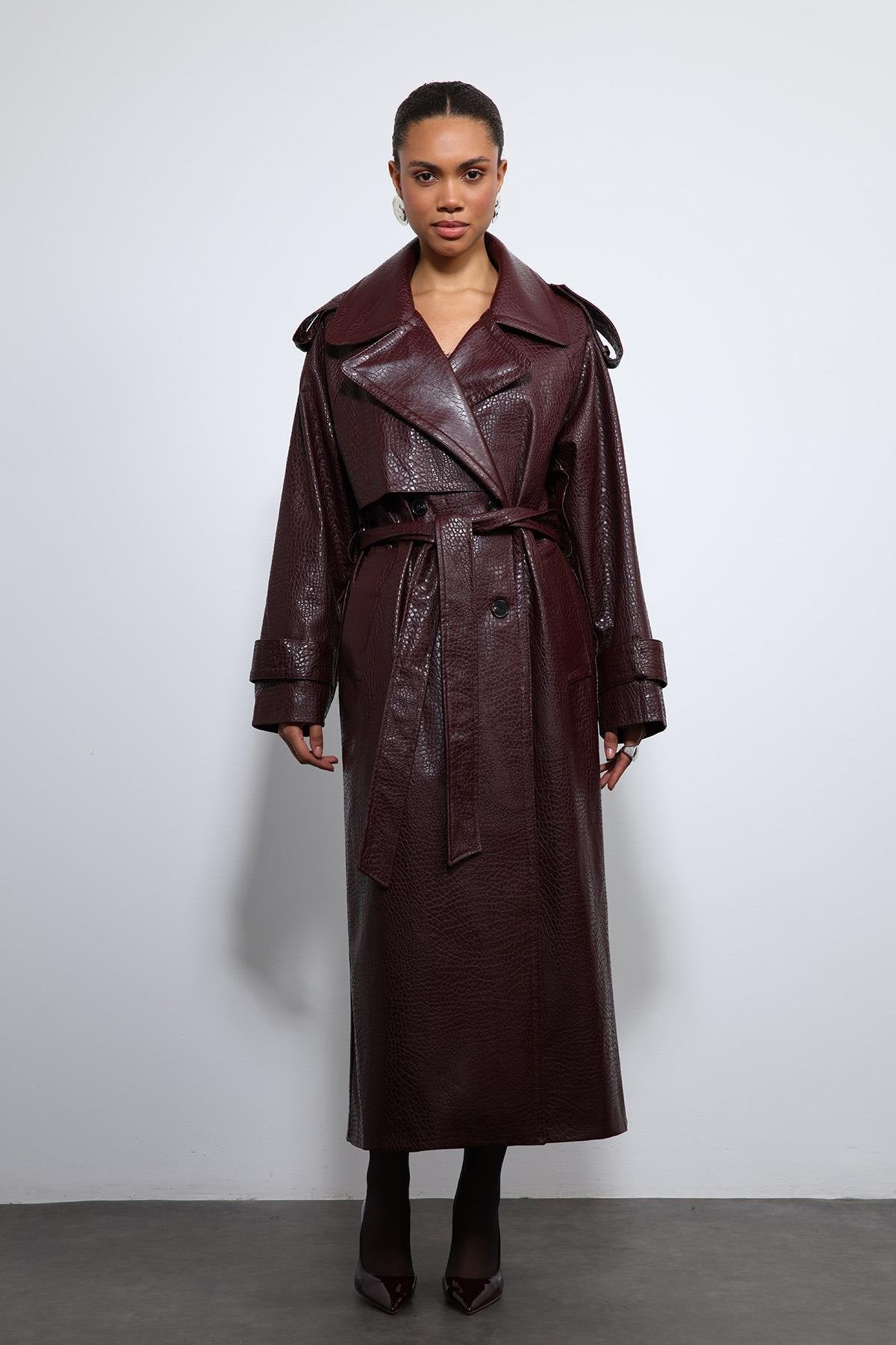 Antioch-Bordo Dokulu Suni Deri Trençkot-Trençkot-8-Milagron.com