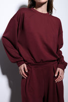 Antioch-Bordo Geniş Paça Relaxed Kadın Takım-Takım-5-Milagron.com