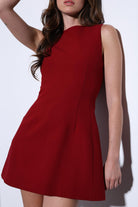 Antioch-Antioch Bordo Kadın Mini Elbise-Elbise-4-Milagron.com