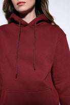 Antioch-Bordo Kapüşonlu Basic Kadın Sweatshirt-Sweatshirt-6-Milagron.com