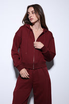 Antioch-Antioch Bordo Kapüşonlu Kadın Sweatshirt-Sweatshirt-2-Milagron.com