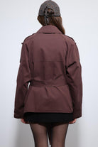 Antioch-Bordo Kemerli Kısa Trençkot-Trençkot-10-Milagron.com