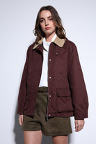 Antioch-Antioch Bordo Kontrast Yaka Kadın Ceket-Ceket-3-Milagron.com