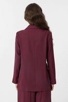 Antioch-Bordo Kruvaze Kadın Blazer Ceket-Blazer Ceket-5-Milagron.com