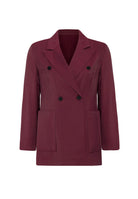 Antioch-Bordo Kruvaze Kadın Blazer Ceket-Blazer Ceket-6-Milagron.com