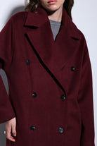 Antioch-Antioch Bordo Kruvaze Kadın Kaban-Kaban-7-Milagron.com