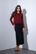 Antioch-Antioch Bordo Kruvaze Kapama Kadın Triko Hırka-Hırka-3-Milagron.com