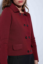 Antioch-Antioch Bordo Kruvaze Kapama Kadın Triko Hırka-Hırka-6-Milagron.com