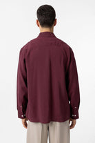 Antioch-Bordo Modal Kumaş Relax Fit Erkek Gömlek-Gömlek-5-Milagron.com