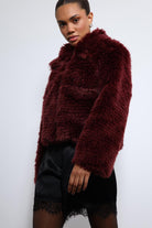 Antioch-Bordo Peluş Görünümlü Mont-Mont-4-Milagron.com