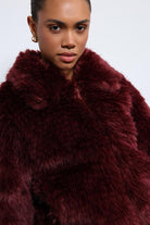 Antioch-Bordo Peluş Görünümlü Mont-Mont-5-Milagron.com