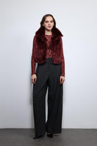 Antioch-Bordo Peluş Görünümlü Yelek-Yelek-1-Milagron.com