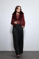 Antioch-Bordo Peluş Görünümlü Yelek-Yelek-3-Milagron.com