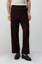 Antioch Bordo Pileli Relaxed Fit Erkek Pantolon