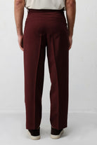 Antioch Bordo Pileli Relaxed Fit Erkek Pantolon