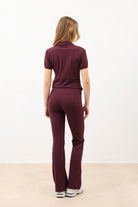 Antioch Bordo Polo Yaka Kadın T-Shirt