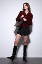 Antioch-Bordo Püskül Detaylı Süet Kadın Ceket-Ceket-1-Milagron.com