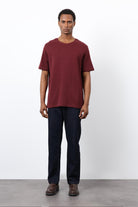Antioch-Bordo Regular Fit Basic Erkek T Shirt-T-Shirt-1-Milagron.com