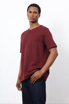 Antioch-Bordo Regular Fit Basic Erkek T Shirt-T-Shirt-3-Milagron.com