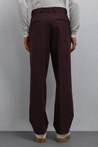 Antioch Bordo Relax Fit Baggy Pilili Erkek Pantolon
