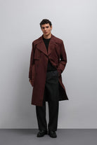 Antioch-Bordo Relax Fit Erkek Trençkot-Trençkot-1-Milagron.com