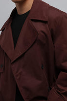 Antioch-Bordo Relax Fit Erkek Trençkot-Trençkot-5-Milagron.com