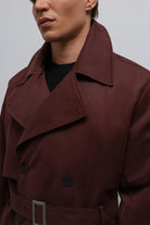 Antioch-Bordo Relax Fit Erkek Trençkot-Trençkot-6-Milagron.com